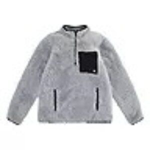 Hurley Boys Sherpa Gray/Black Quarter-Zip Jacket 8‎ Md NWT